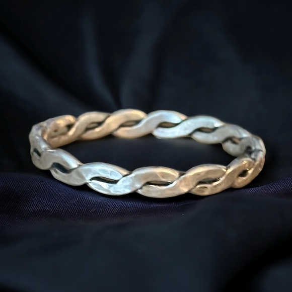 Vintage Other - Vintage child’s sterling handmade braided bangle bracelet